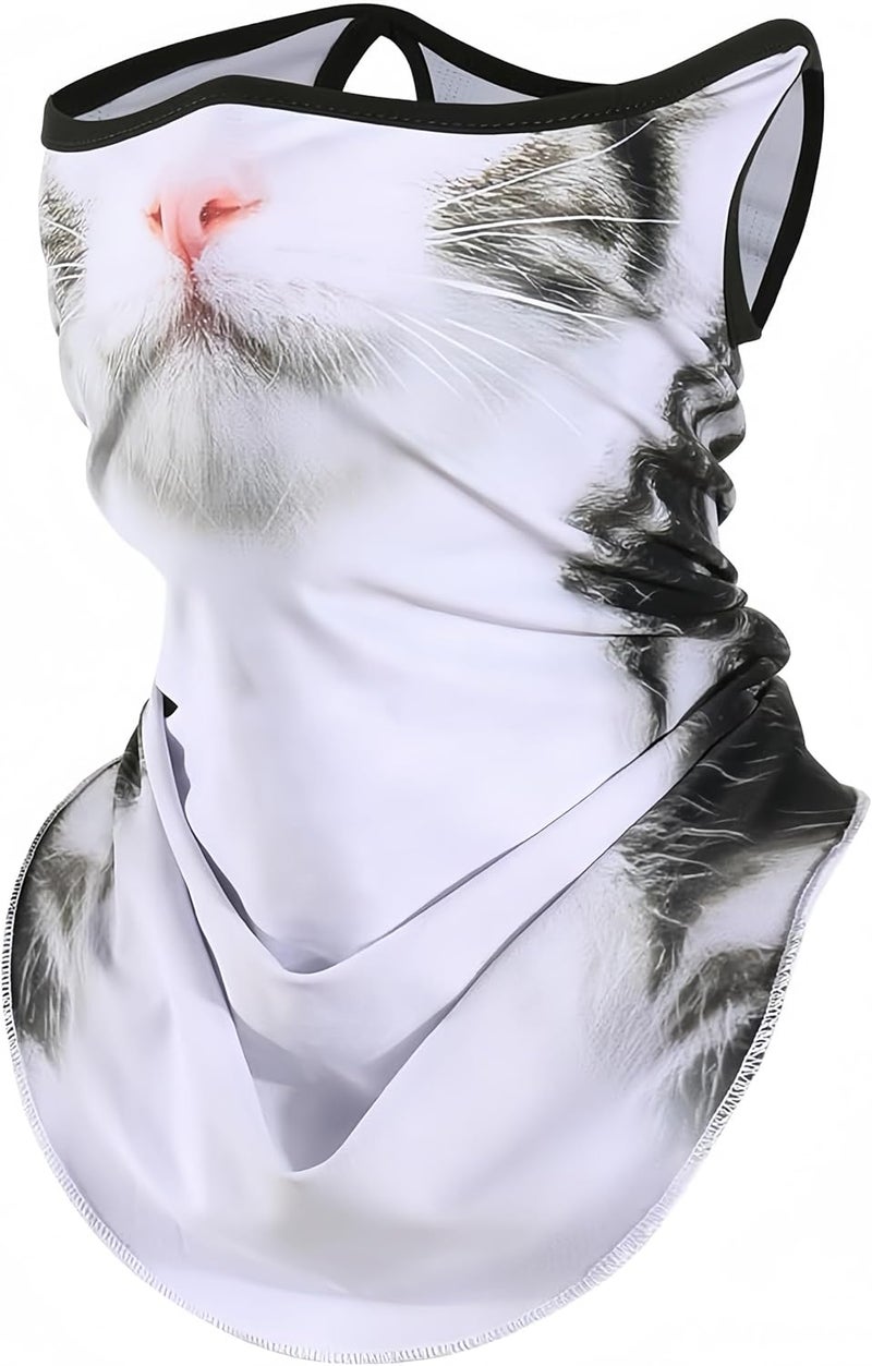 YJPPDD Cute Bandana Face Mask, 3D Animal Neck Gaiter Face Mask Scarf with Ear-Hanging for Ski Hiking Riding Sports Outdoor - Image 1